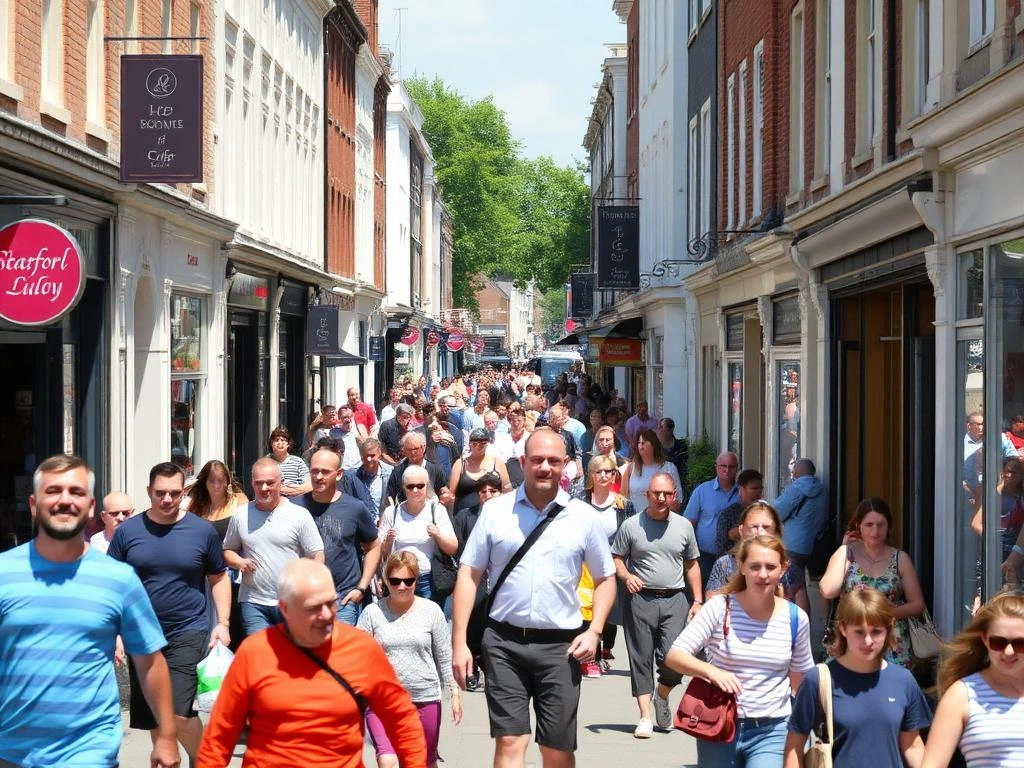 Busy high street and local economic growth